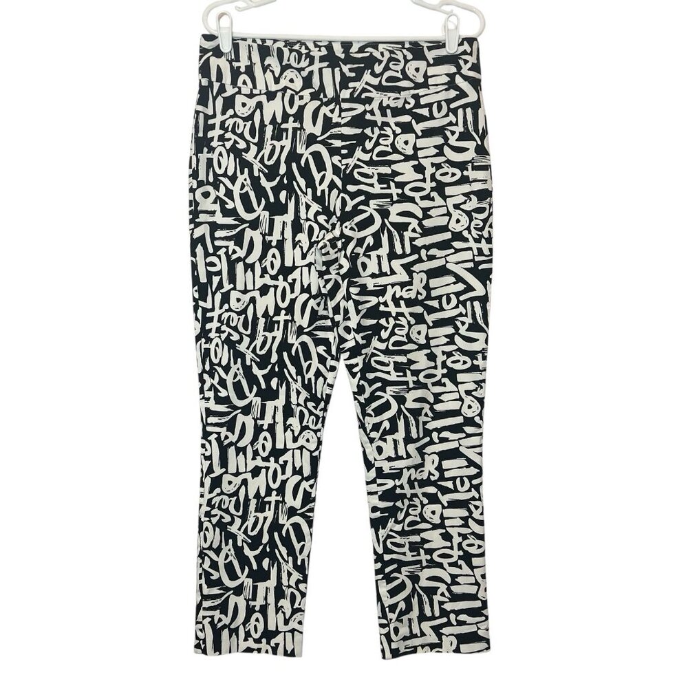 Joseph Ribkoff Women’s Pants Size 8 Black/White Elastic Waist Stretch - Picture 2 of 11